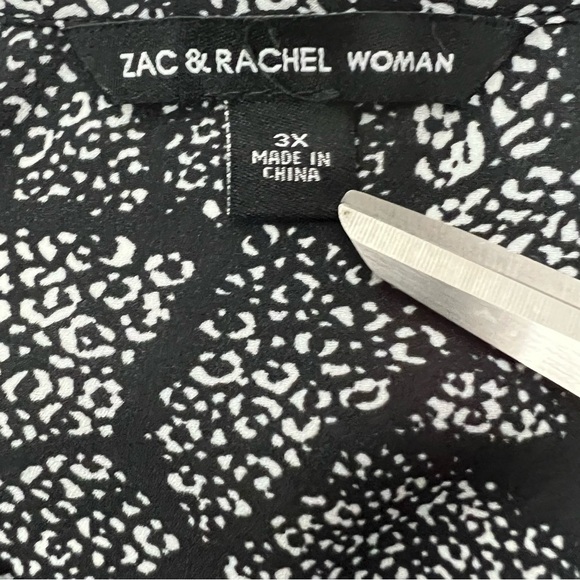 Zac & Rachel Women’s Pullover Top Sz 3X Multi Color Long Sleeve V-Neck - Picture 7 of 12